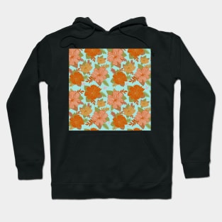 Orange Retro Flowers Hoodie